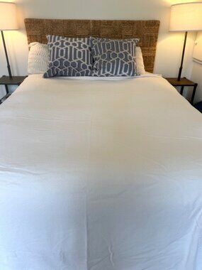 1891 Sferra Full Queen 100% Cotton Woven Blanket Off White MINT